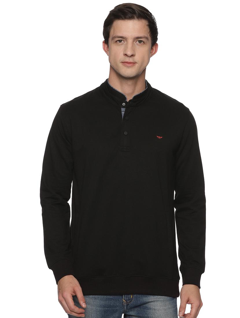 men solid button detailed sweatshirt - 20560673 - Zoom Image - 0