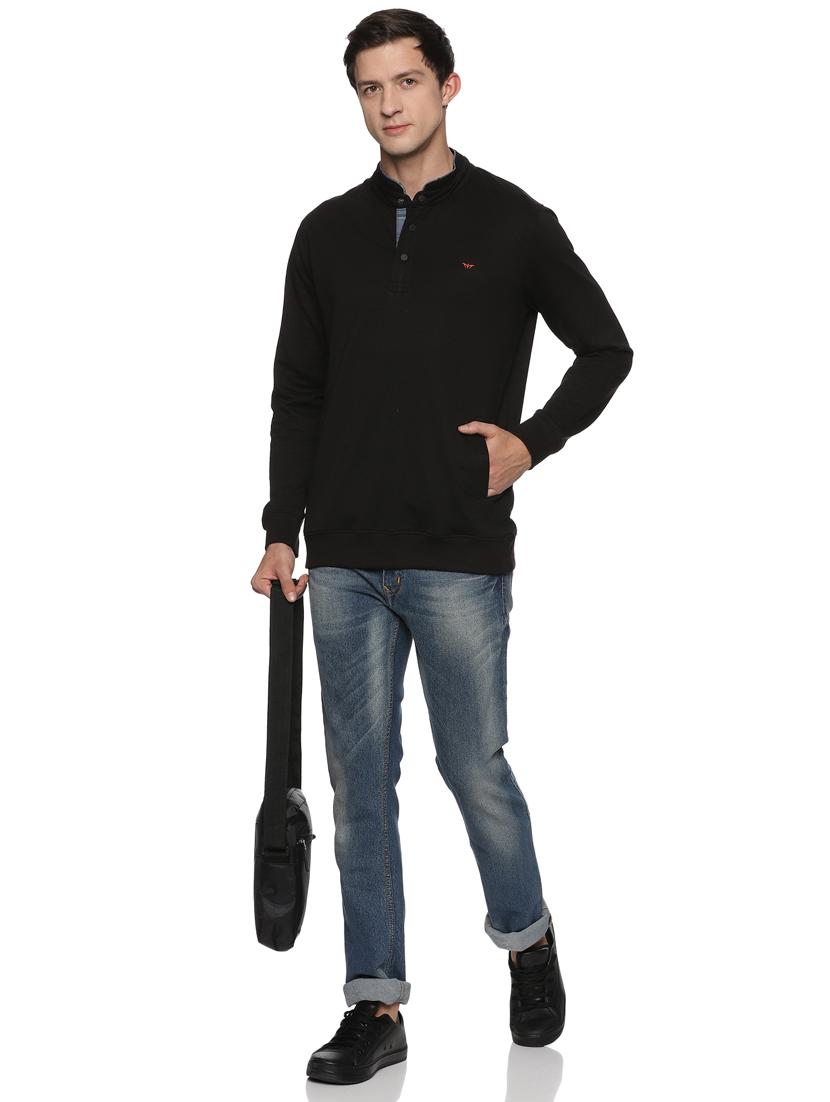 men solid button detailed sweatshirt - 20560673 - Standard Image - 3