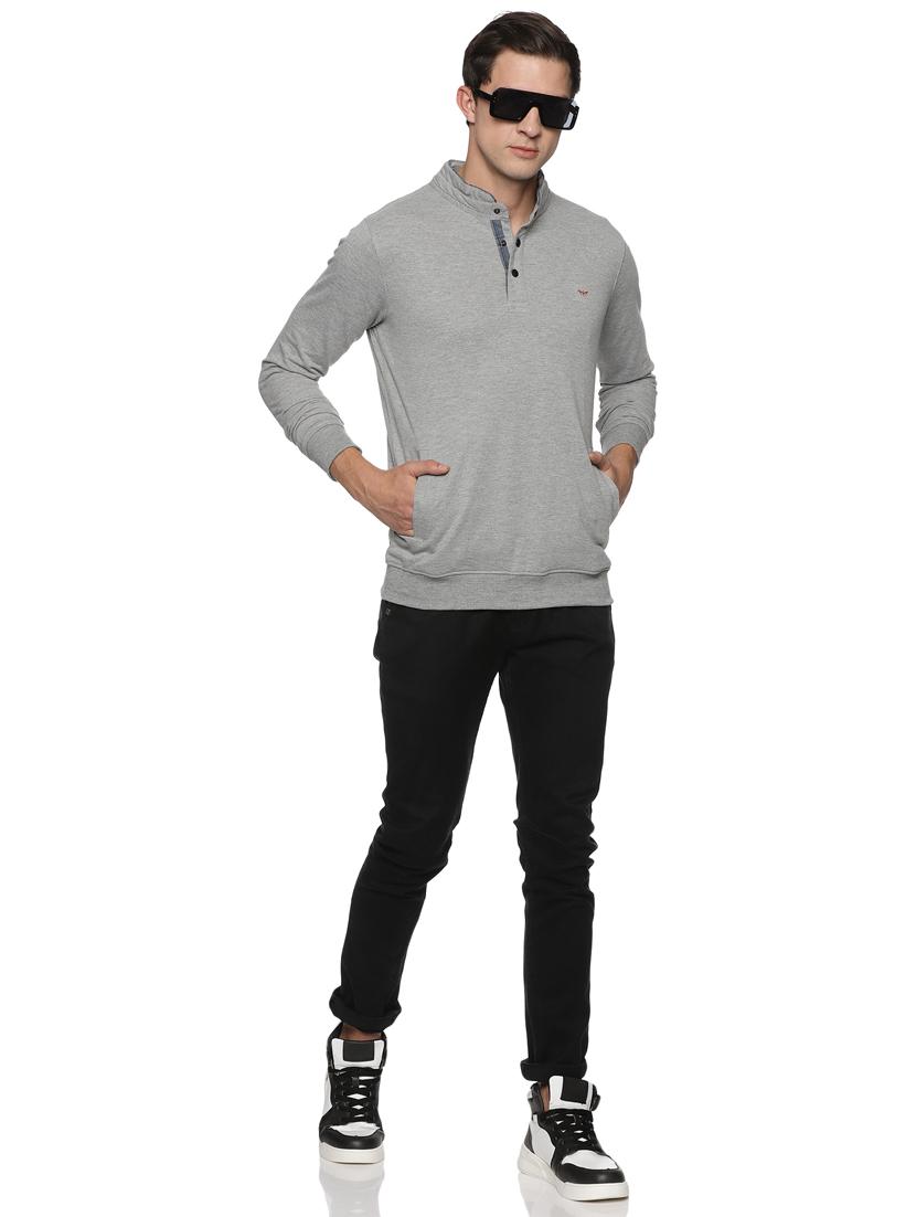 men solid button detailed sweatshirt - 20560674 - Standard Image - 3
