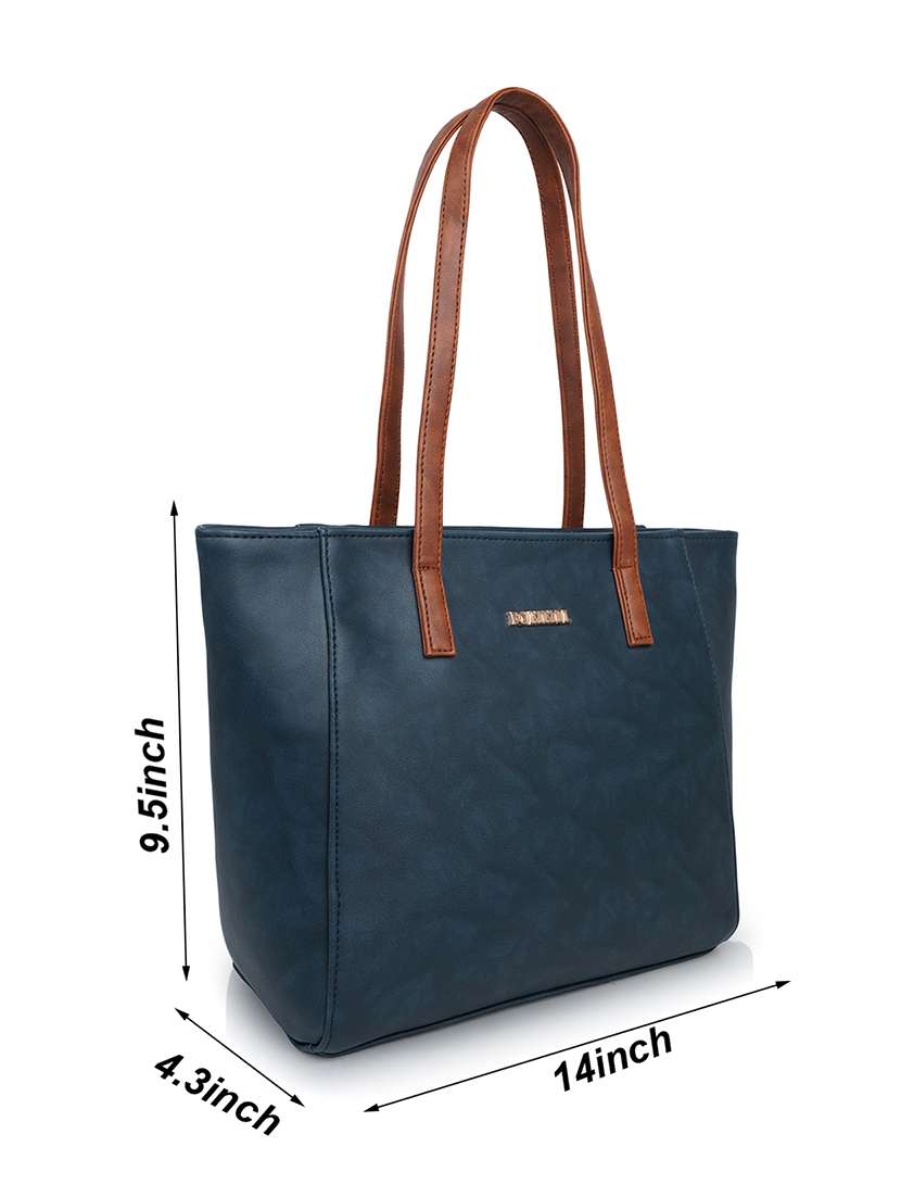 blue solid regular handbag - 20561282 - Standard Image - 3