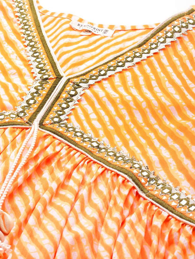 women leheriya print cotton kurta pant set - 20561779 -  Standard Image - 5