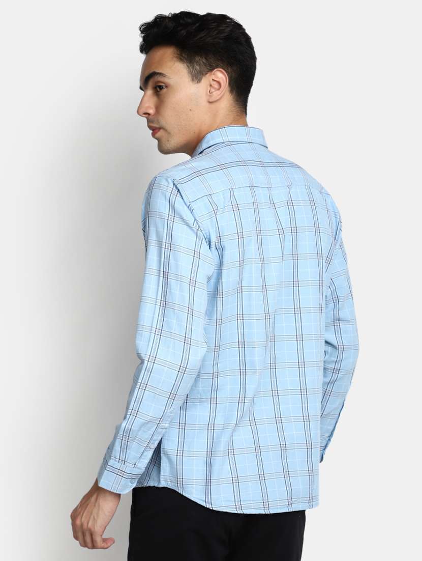 men checkered collared casual shirt - 20562396 - Standard Image - 3