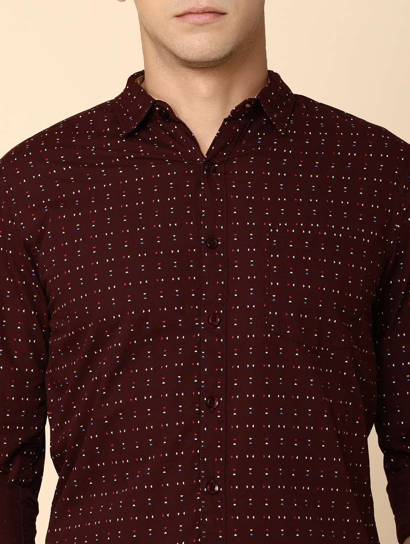 men collared printed casual shirt - 20562403 - Standard Image - 5