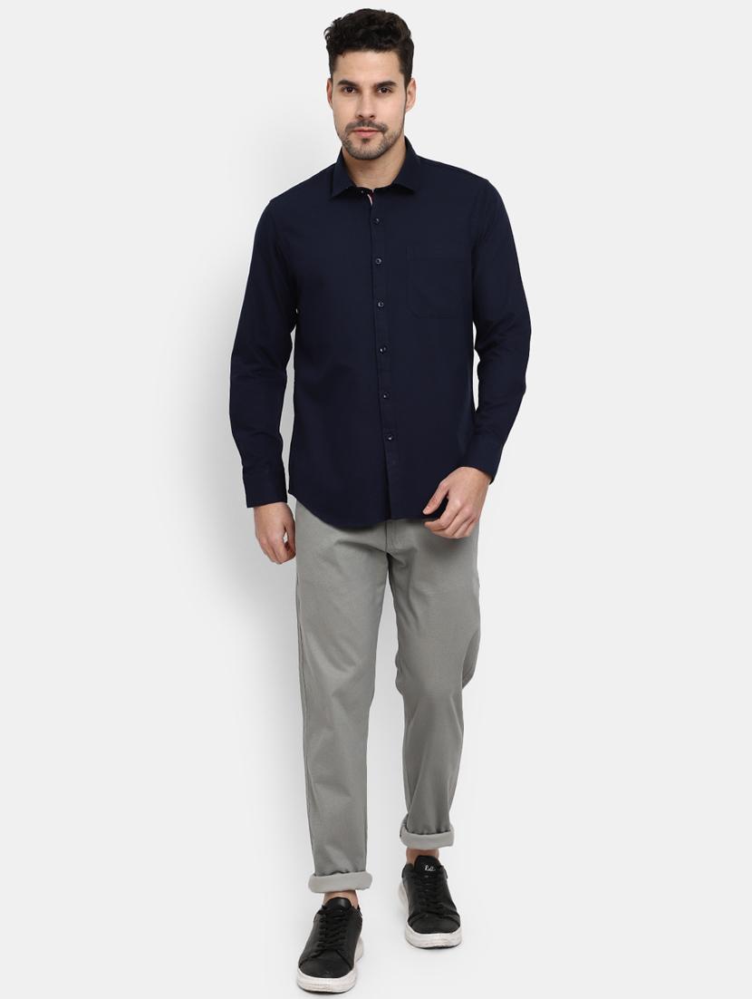 men collared solid casual shirt - 20562432 - Standard Image - 3