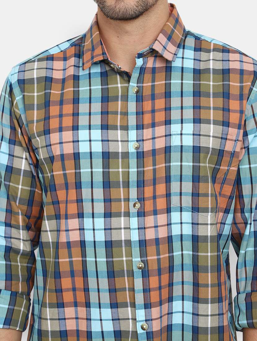 men collared checkered casual shirt - 20562438 -  Standard Image - 5