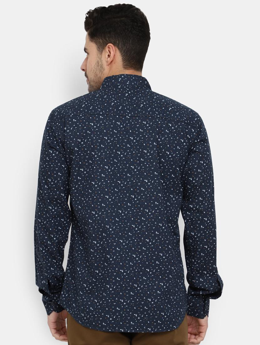navy blue printed casual shirt - 20562446 - Standard Image - 3