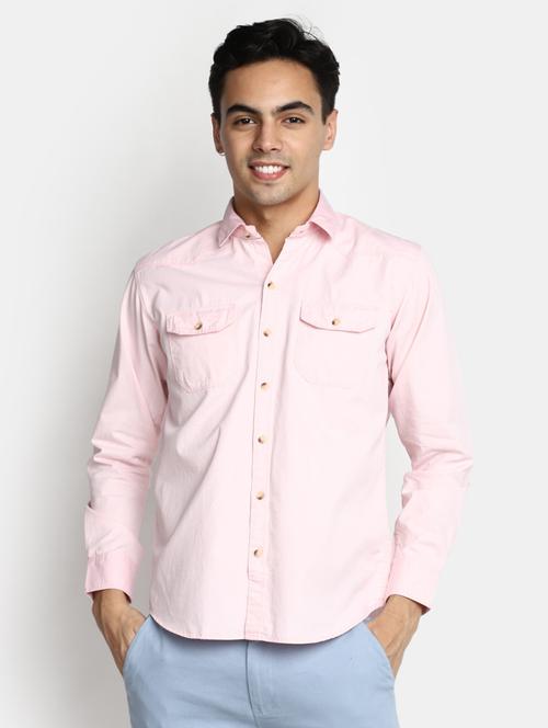 pink solid casual shirt - 20562454 -  Standard Image - 0