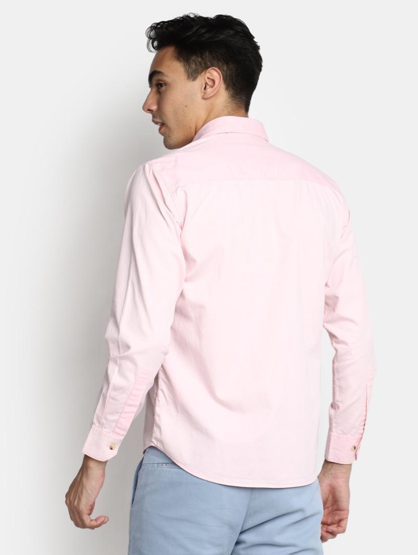 pink solid casual shirt - 20562454 - Standard Image - 3