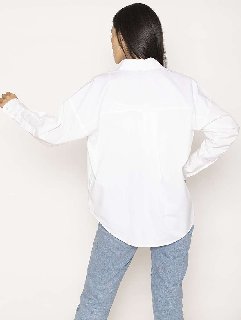 Women Solid Oversized Shirt