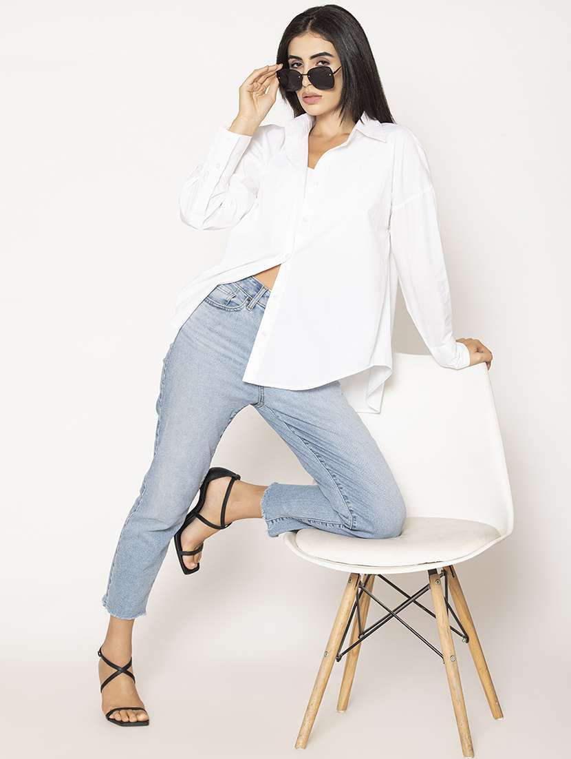 Women Solid Oversized Shirt
