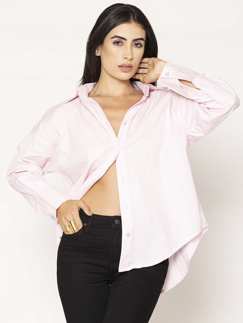 women solid oversized shirt - 20562570 - Zoom Image - 0