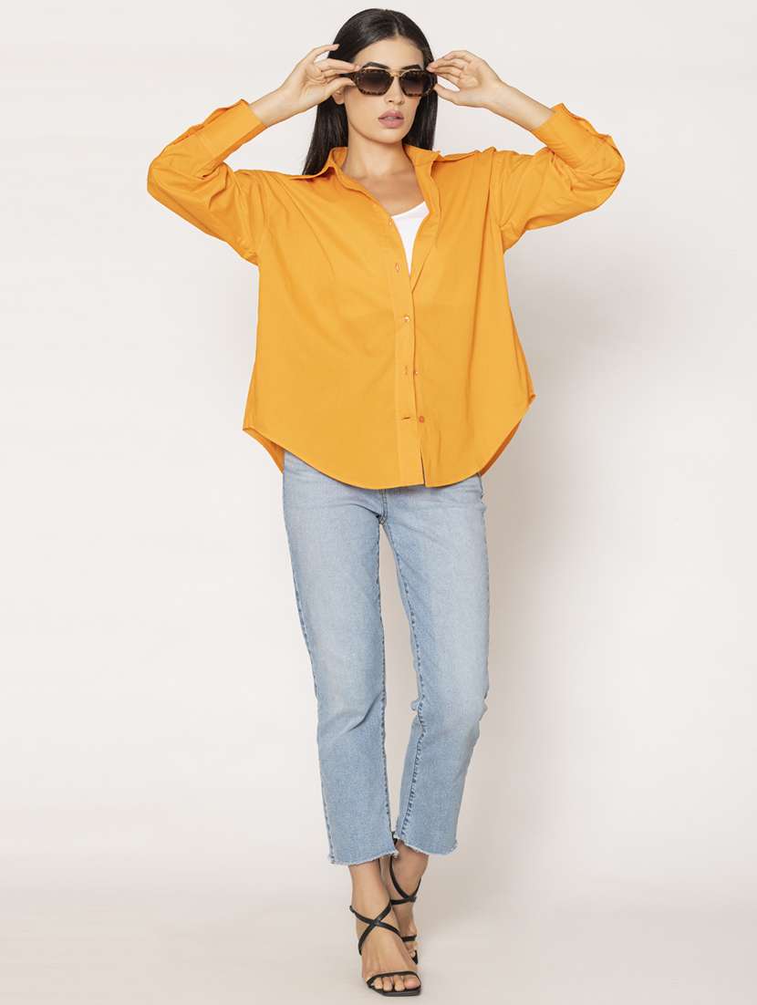 Women Solid Oversized Shirt