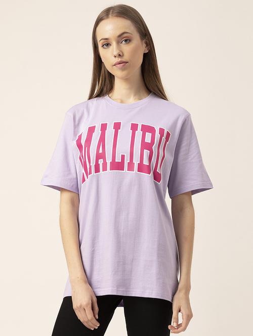 women's chest print crew neck t-shirt - 20562590 -  Standard Image - 0