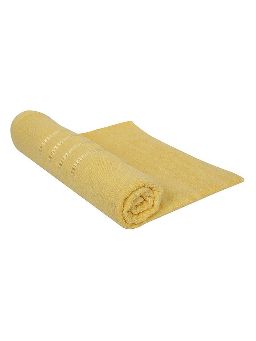 yellow cotton bath towel