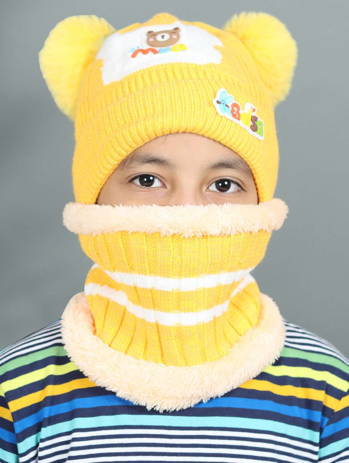 kids cap with neck muflar