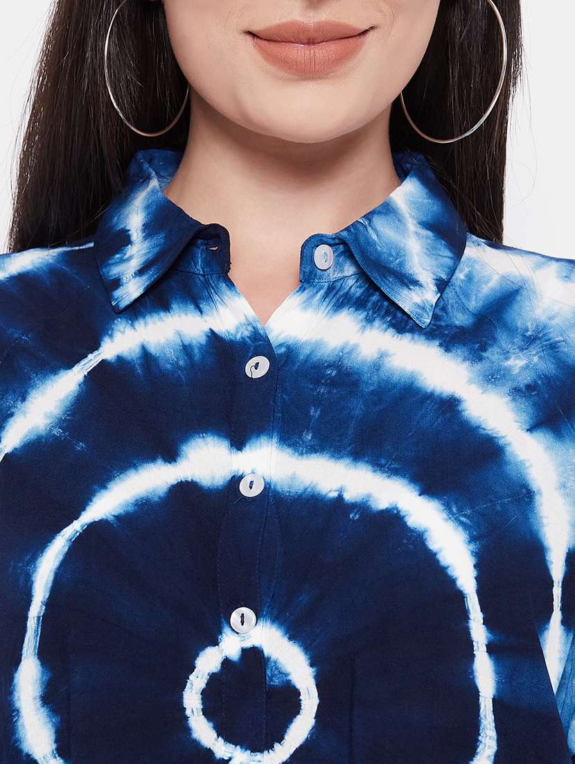 blue rayon oversized shirt - 20563071 - Standard Image - 5