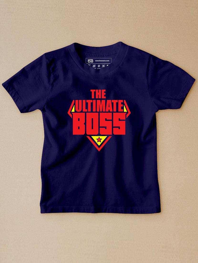 boys round neck typographic print t-shirt - 20563168 - Zoom Image - 0