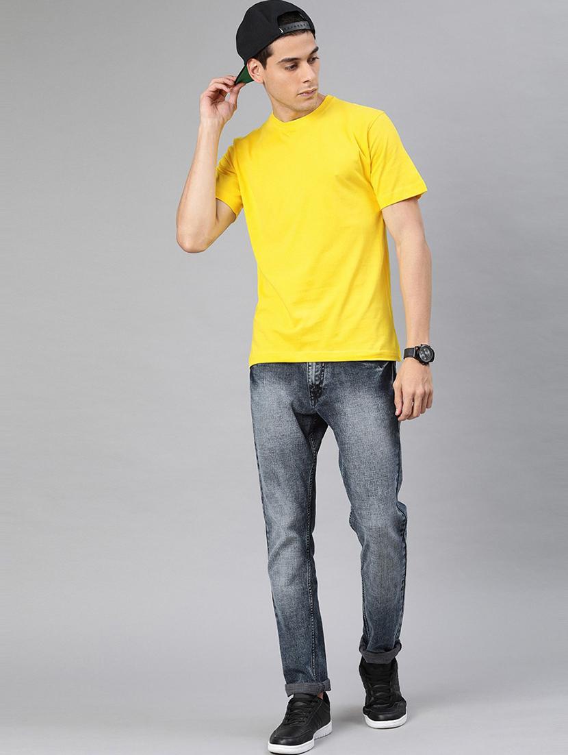 men round neck solid plain t-shirt - 20563347 - Standard Image - 3