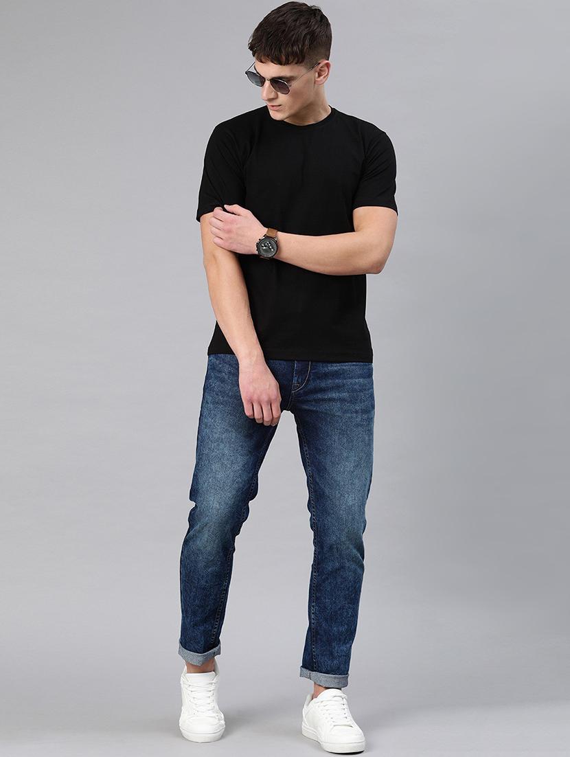 men round neck solid plain t-shirt - 20563547 - Standard Image - 3