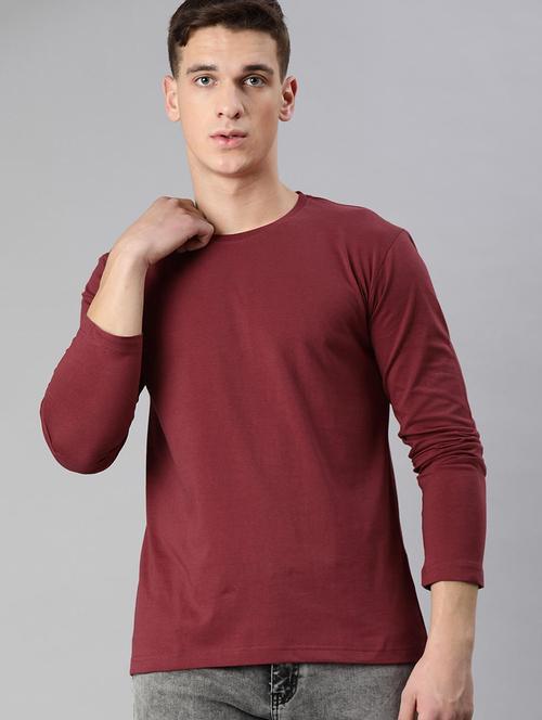 men round neck solid plain t-shirt - 20563566 - Standard Image - 0
