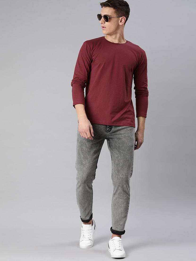 men round neck solid plain t-shirt - 20563566 - Standard Image - 3