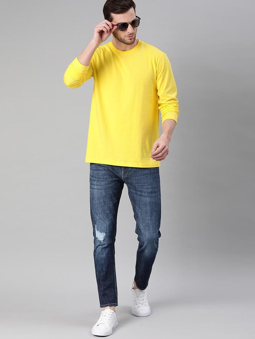 men round neck solid plain t-shirt - 20563567 - Standard Image - 3