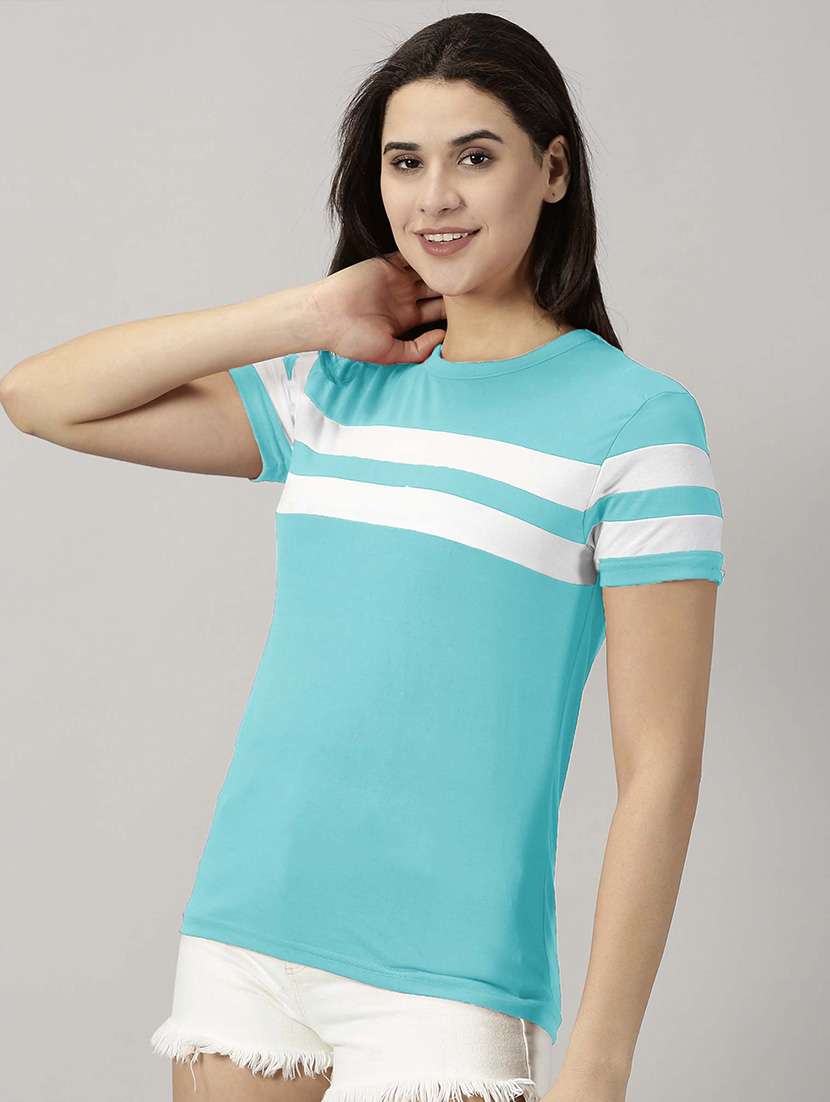women striped short sleeve t-shirt