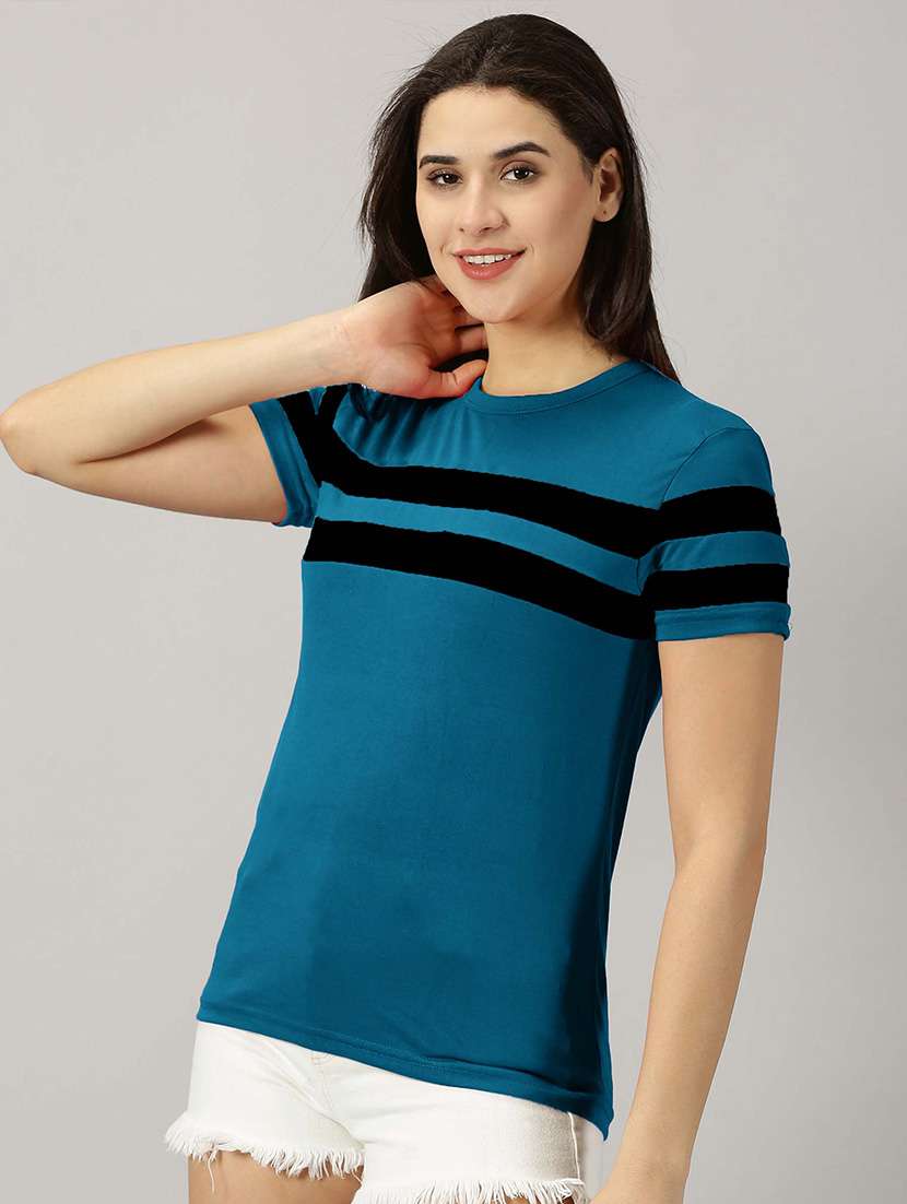 women striped short sleeve t-shirt