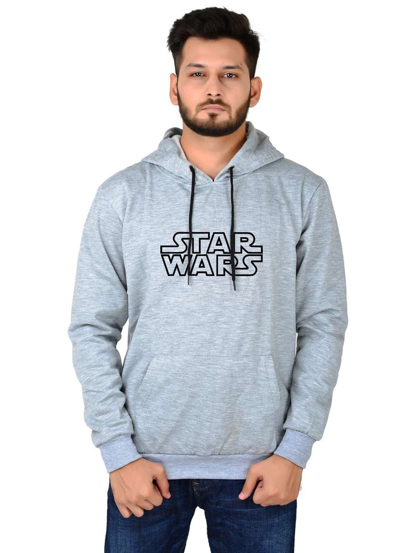 men chest typographic print hooded sweatshirt - 20564452 - Zoom Image - 0