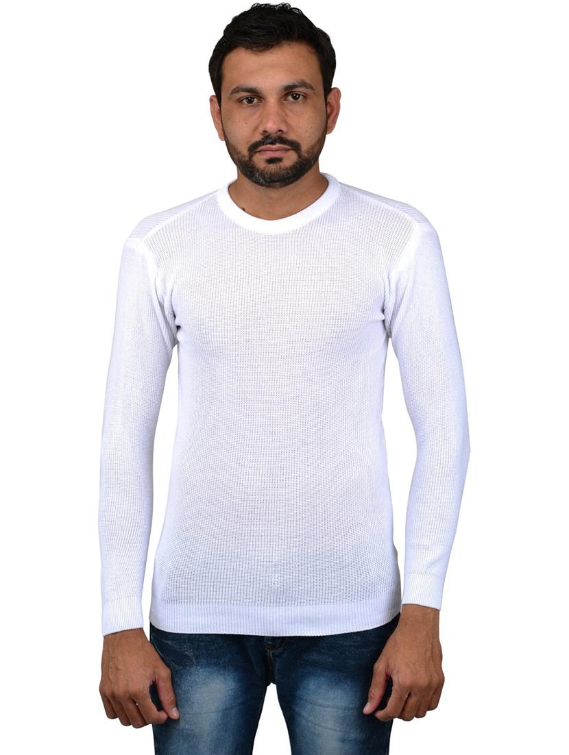 white solid long sleeve pullover - 20564479 -  Zoom Image - 0