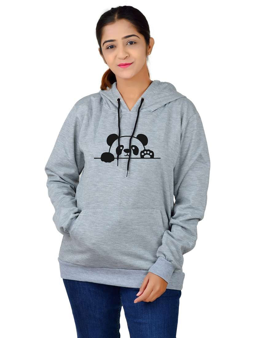 women chest print hooded sweatshirt - 20564511 -  Zoom Image - 0