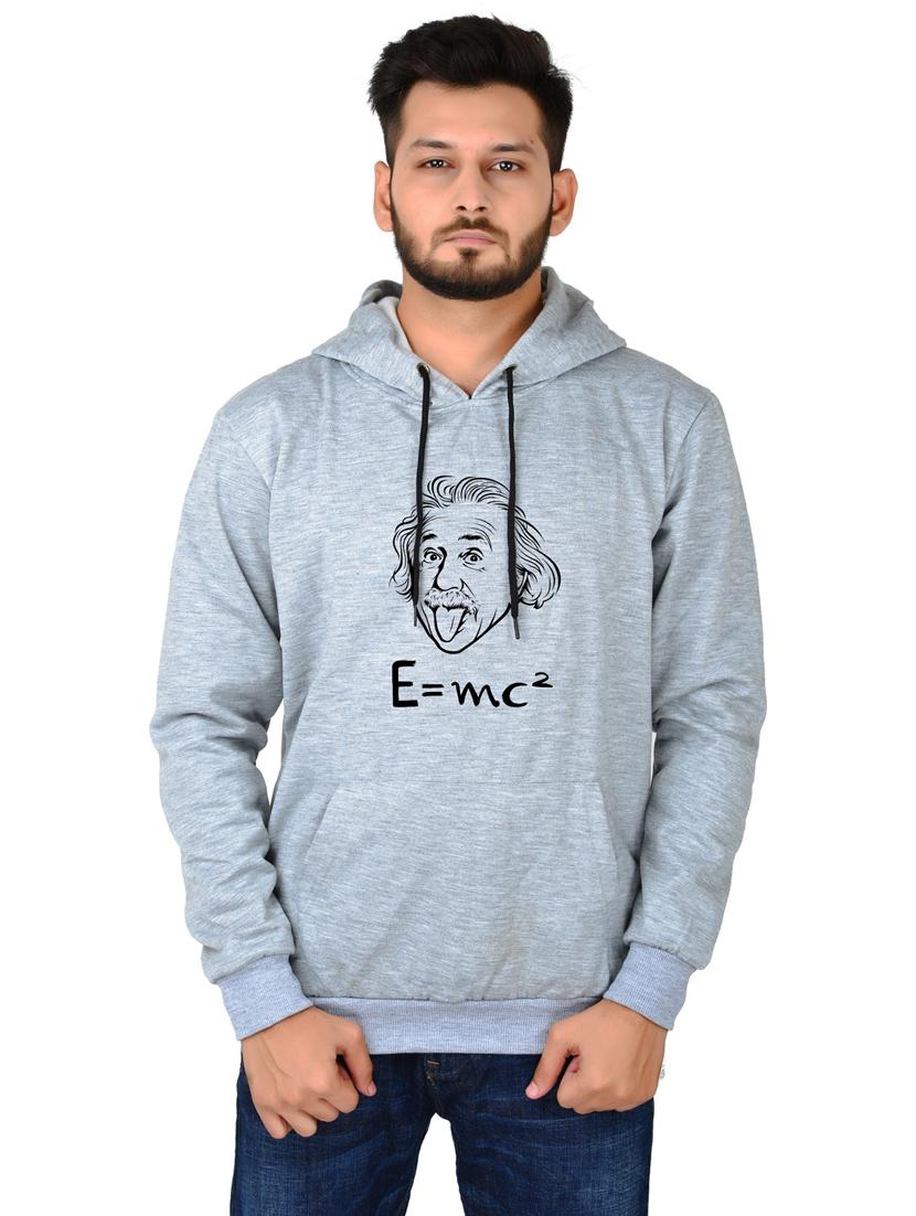 men front print hooded sweatshirt