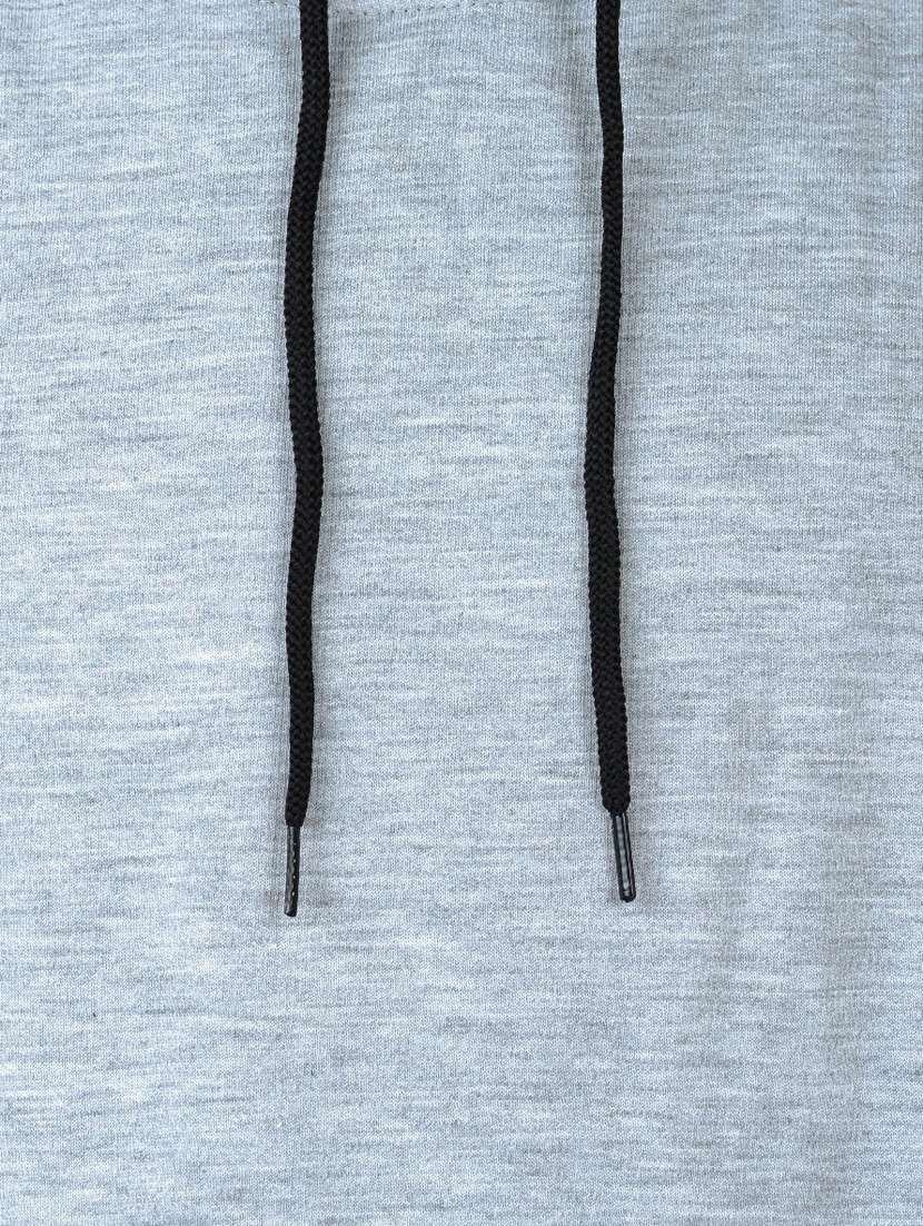 women grey melange graphic hooded sweatshirt - 20564720 -  Standard Image - 3