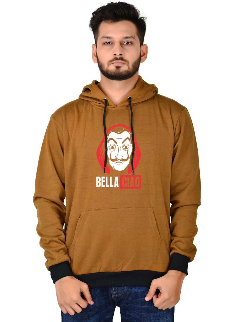 men brown graphic hooded sweatshirt - 20564756 -  Zoom Image - 0