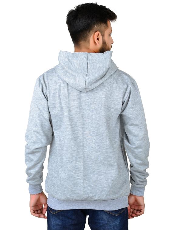 men grey melange graphic hooded sweatshirt - 20564773 - Standard Image - 3