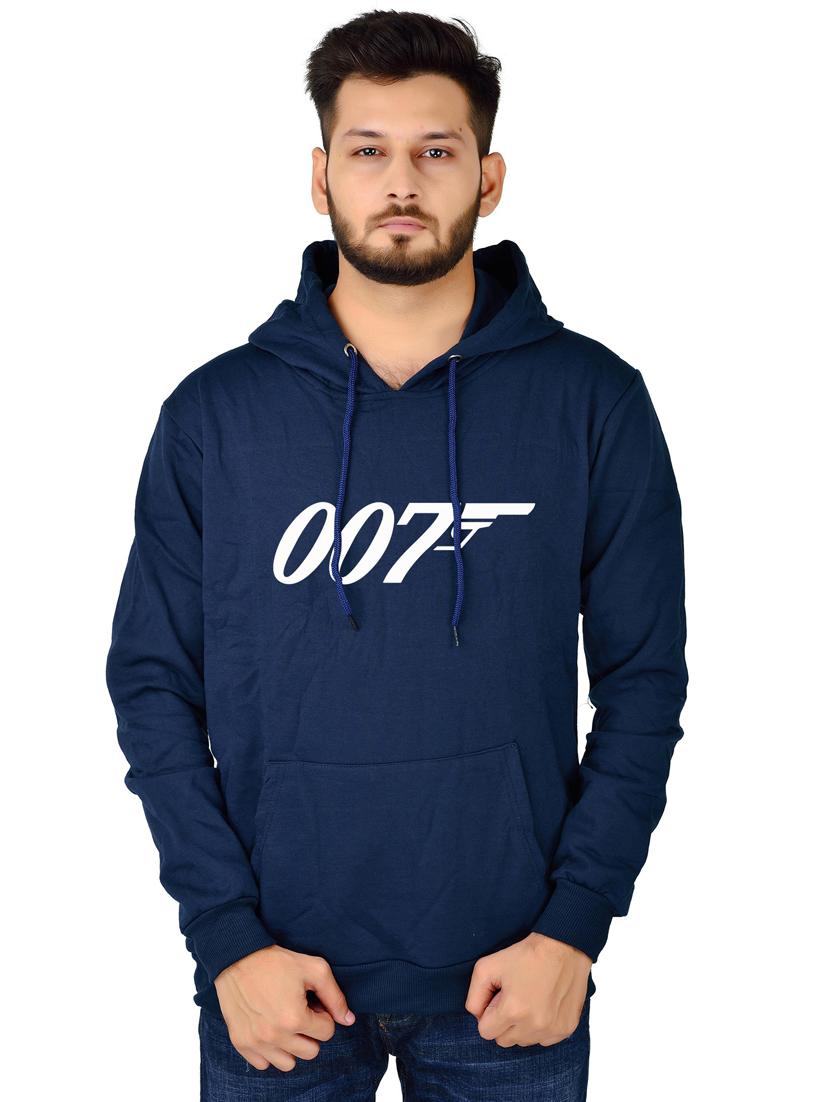 men navy blue typographic hooded sweatshirt - 20564791 - Zoom Image - 0
