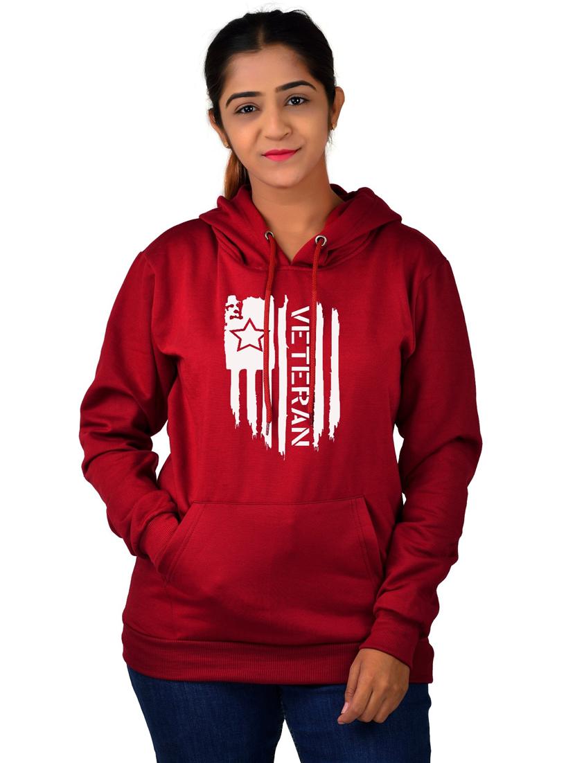 maroon long sleeve hooded sweatshirt - 20564806 -  Zoom Image - 0