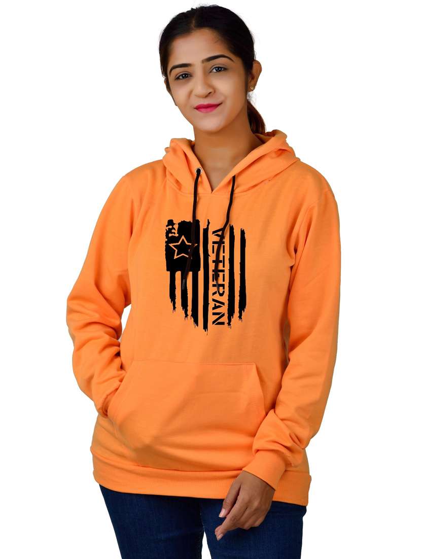 orange long sleeve hooded sweatshirt - 20564814 - Zoom Image - 0