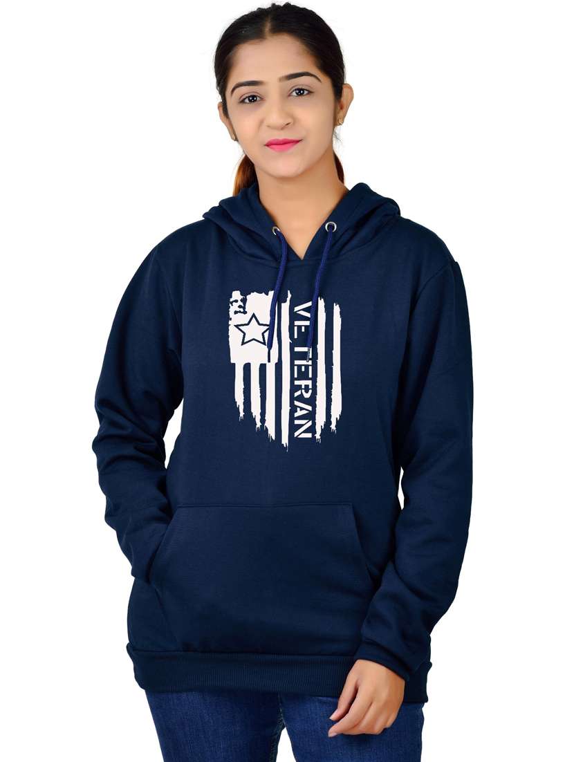 navy blue long sleeve hooded sweatshirt - 20564816 -  Zoom Image - 0