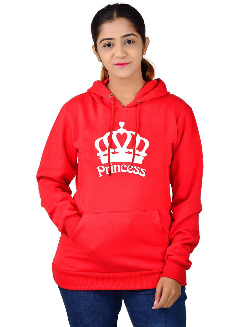 red long sleeve hooded sweatshirt - 20564835 - Zoom Image - 0