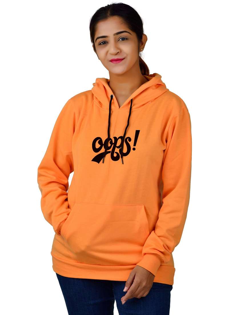 orange long sleeve hooded sweatshirt - 20564857 - Zoom Image - 0