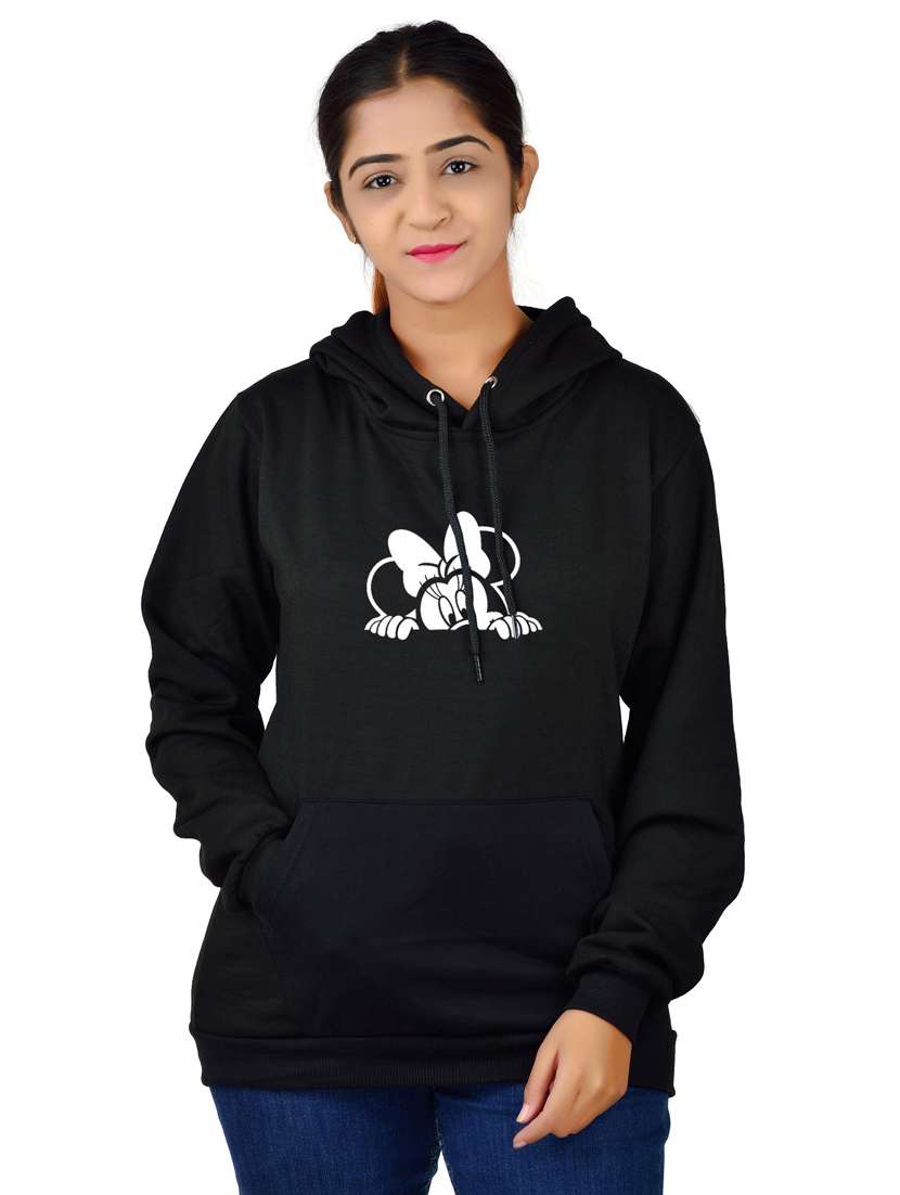 black long sleeve hooded sweatshirt - 20564869 - Zoom Image - 0