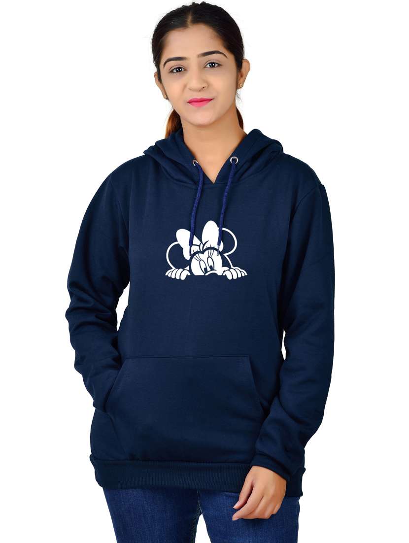 navy blue long sleeve hooded sweatshirt