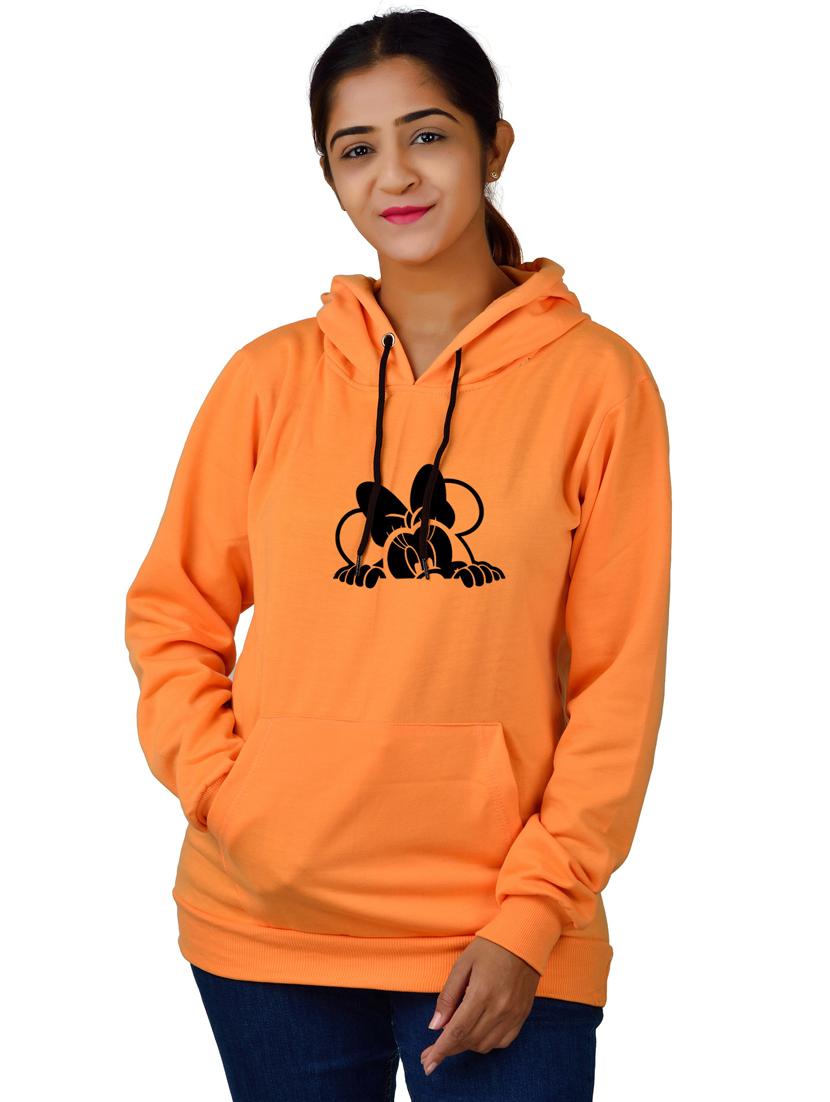 orange long sleeve hooded sweatshirt