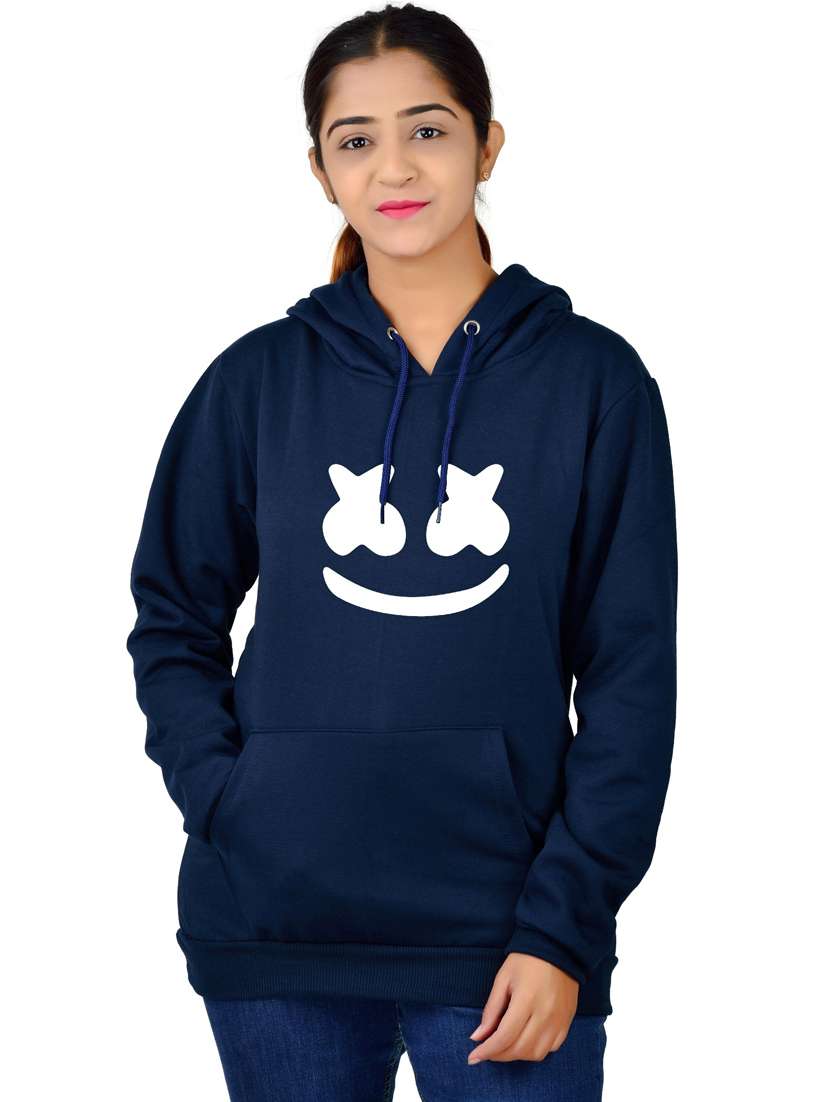 navy blue long sleeve hooded sweatshirt - 20564879 - Zoom Image - 0