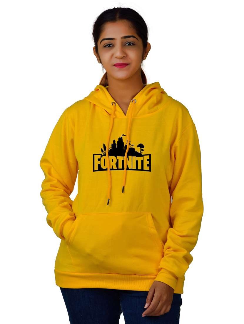 yellow long sleeve hooded sweatshirt - 20564901 -  Zoom Image - 0