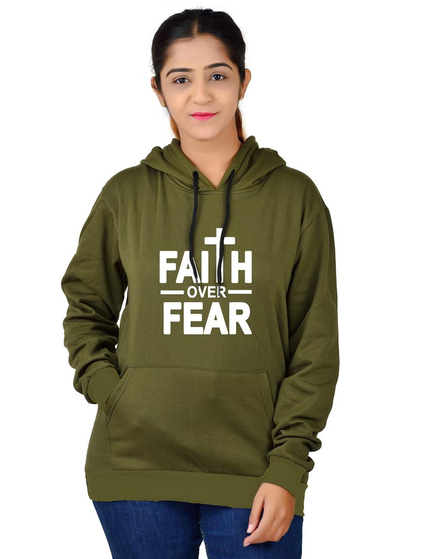 olive long sleeve hooded sweatshirt - 20564910 - Zoom Image - 0