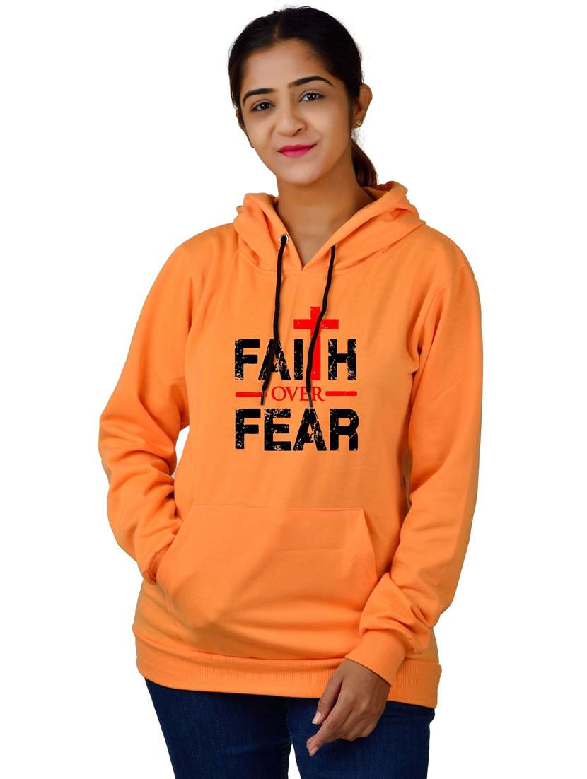 orange long sleeve hooded sweatshirt - 20564918 - Zoom Image - 0