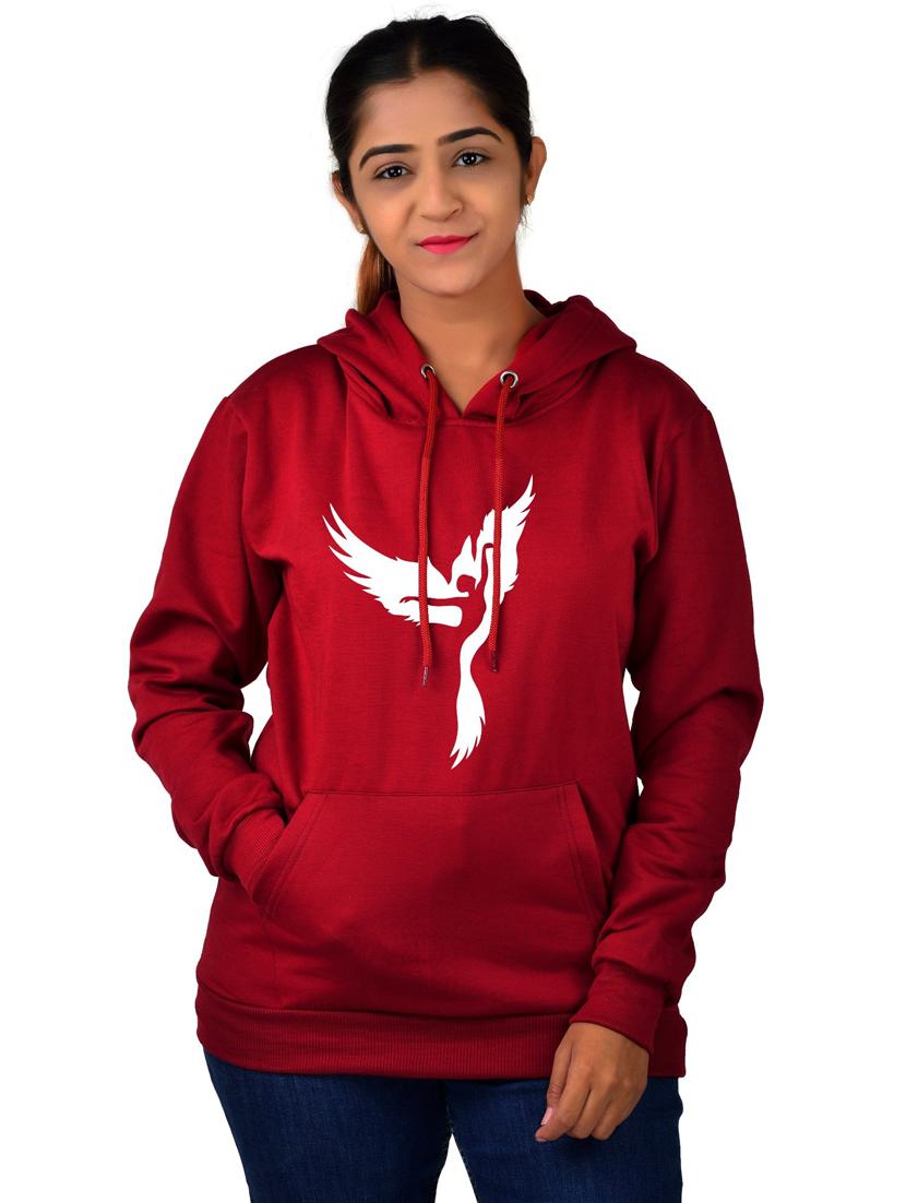 maroon long sleeve hooded sweatshirt - 20564935 - Zoom Image - 0