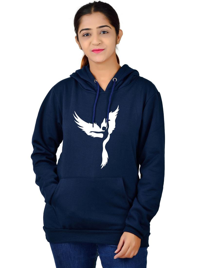 navy blue long sleeve hooded sweatshirt - 20564937 - Zoom Image - 0